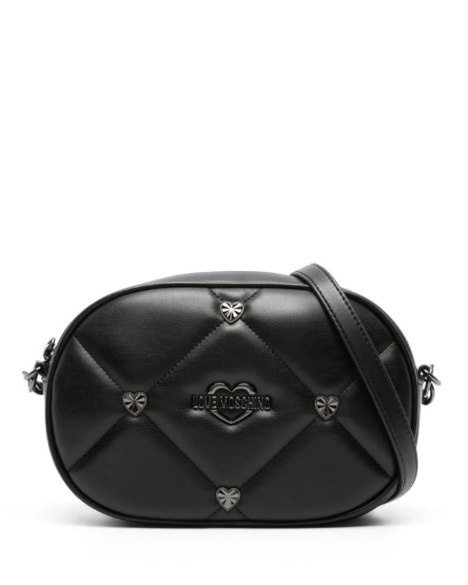Love Moschino - Borsa a tracolla piccola in ecopelle con borchie