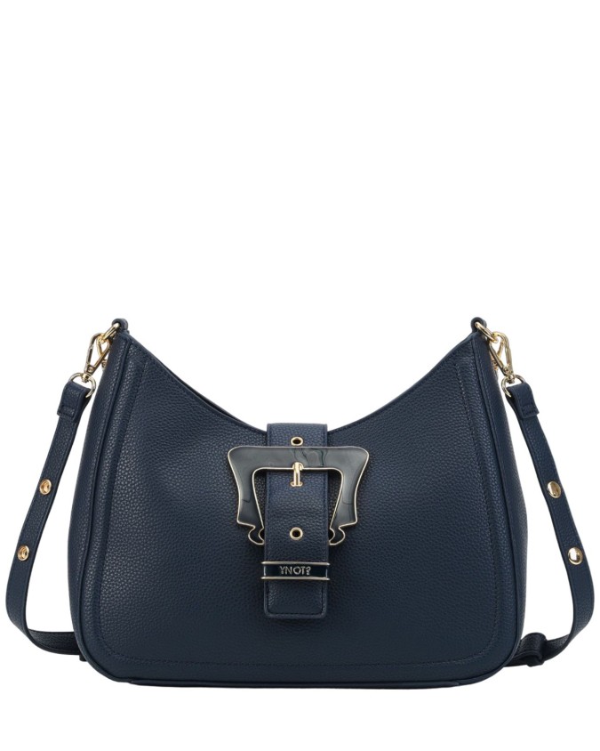 Ynot - Borsa a spalla Hobo in ecopelle con cinturone