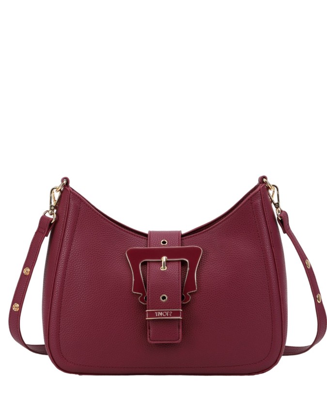 Ynot - Borsa a spalla Hobo in ecopelle con cinturone
