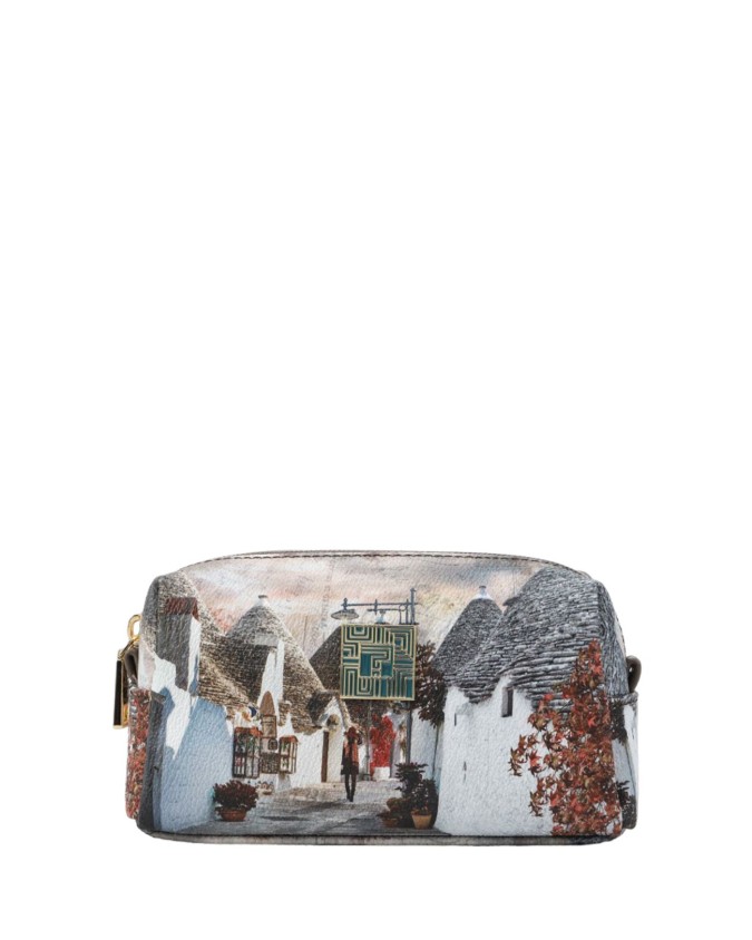 Ynot - Beauty case donna in ecopelle stampata City Life