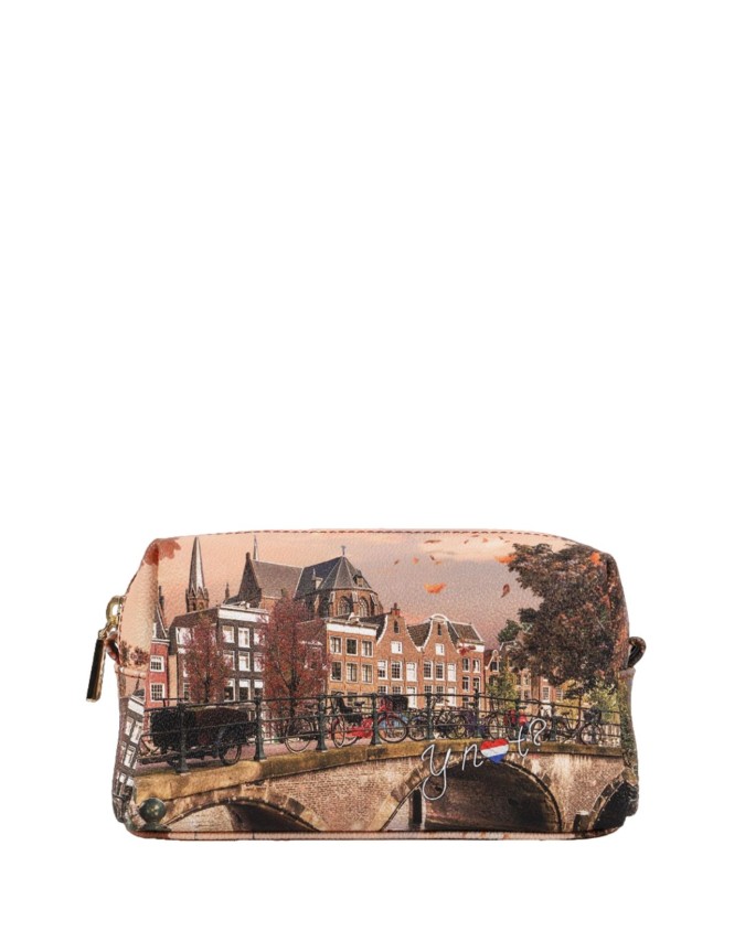Ynot - Beauty case medio in ecopelle stampata Yesbag