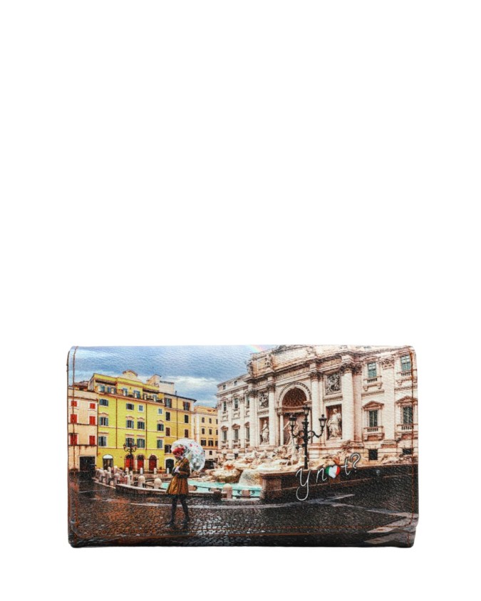 Ynot - Portafoglio donna con patta in ecopelle stampata Yesbag