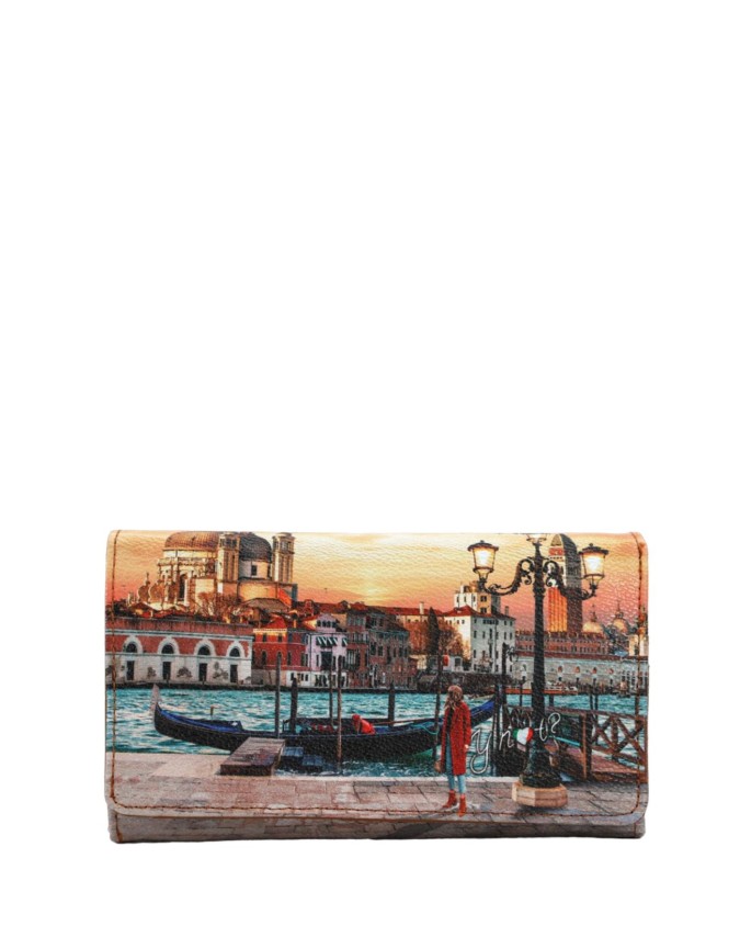 Ynot - Portafoglio donna con patta in ecopelle stampata Yesbag