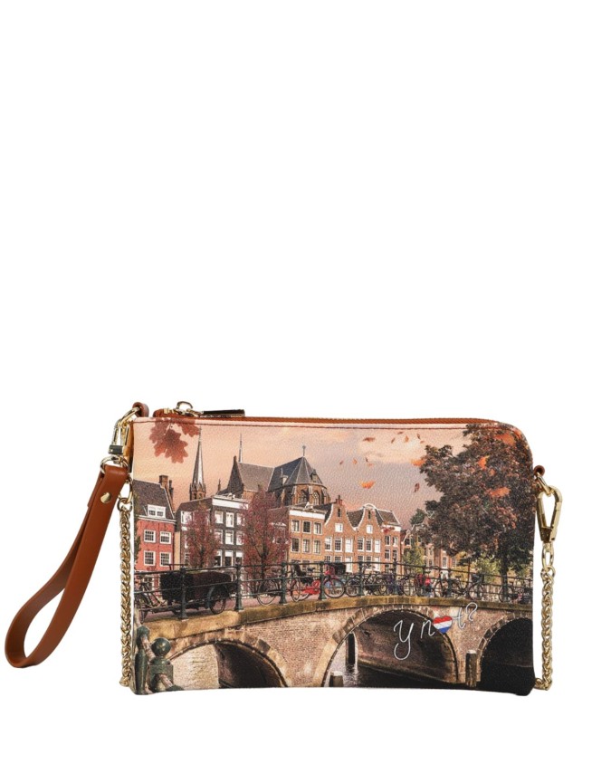 Ynot - Clutch a tracolla in ecopelle stampata Yesbag