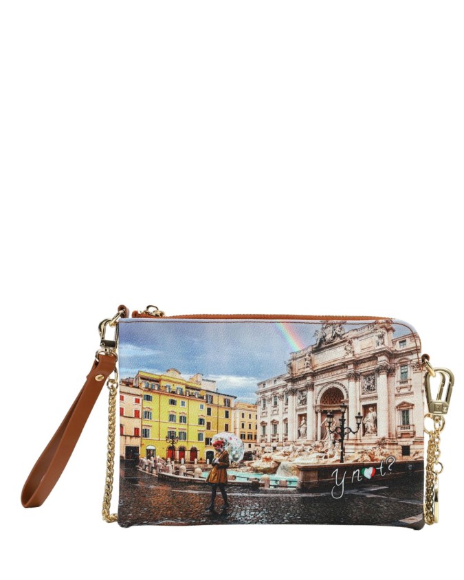 Ynot - Clutch a tracolla in ecopelle stampata Yesbag