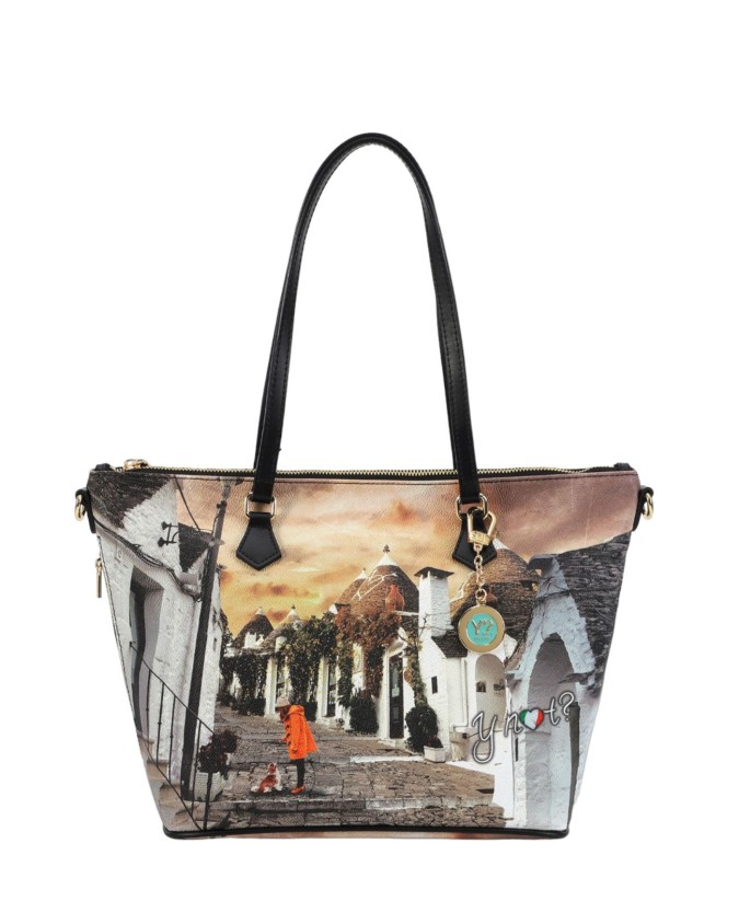 Ynot - Borsa shopping piccola in ecopelle stampata Yesbag