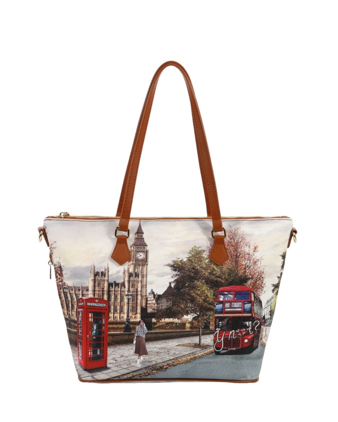 Ynot - Borsa shopping piccola in ecopelle stampata Yesbag