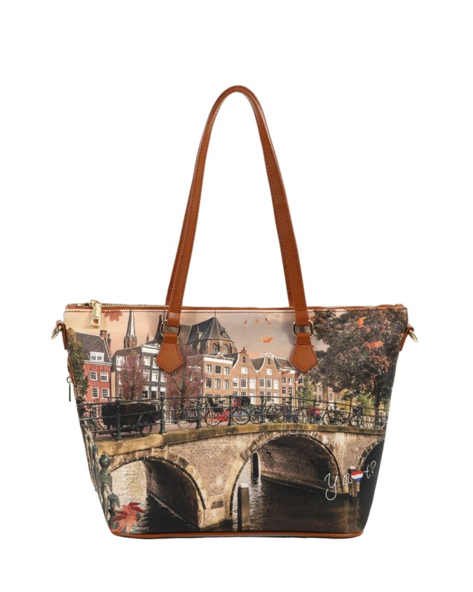 Ynot - Borsa shopping piccola in ecopelle stampata Yesbag