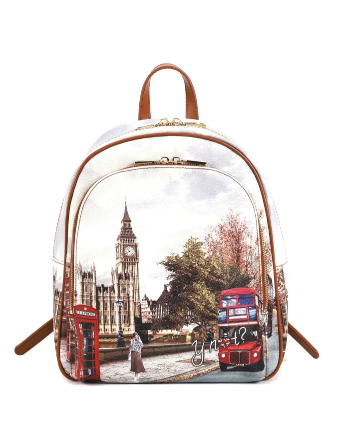 Ynot - Zaino donna grande in ecopelle stampata con tasca esterna Yesbag