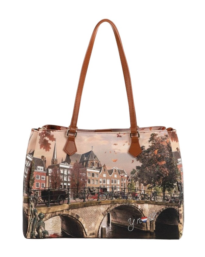 Ynot - Borsa Tote bag  grande in ecopelle stampata Yesbag