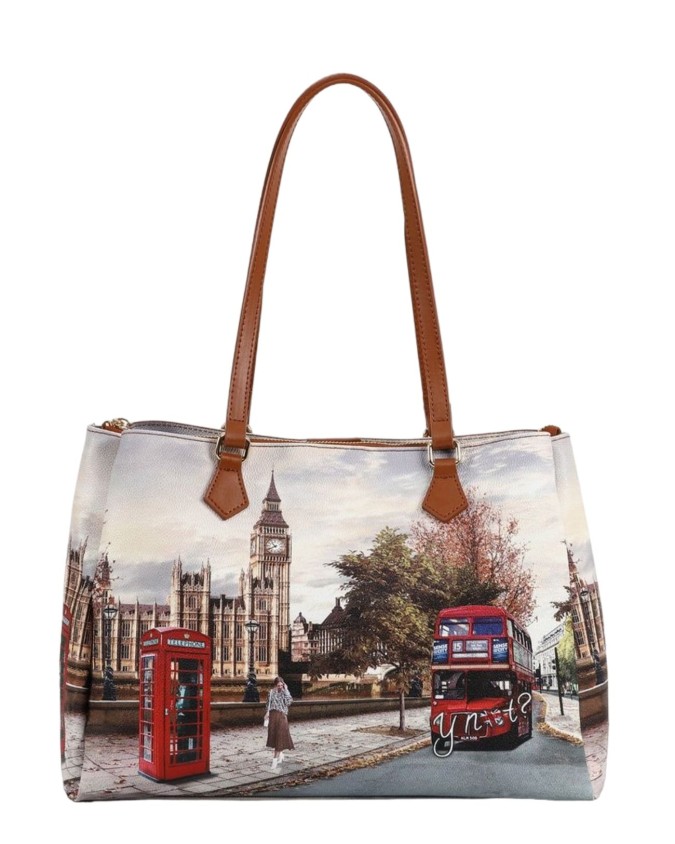 Ynot - Borsa Tote bag  grande in ecopelle stampata Yesbag