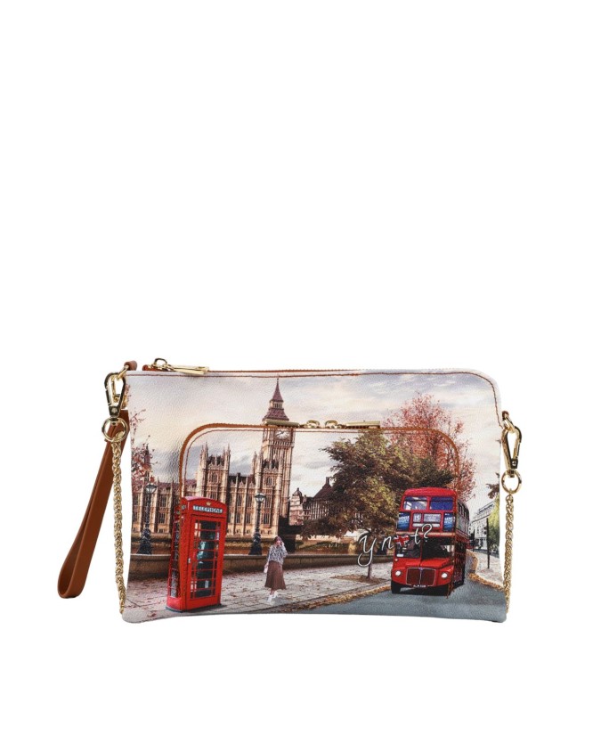 Ynot - Clutch in ecopelle stampata con tasca Yesbag