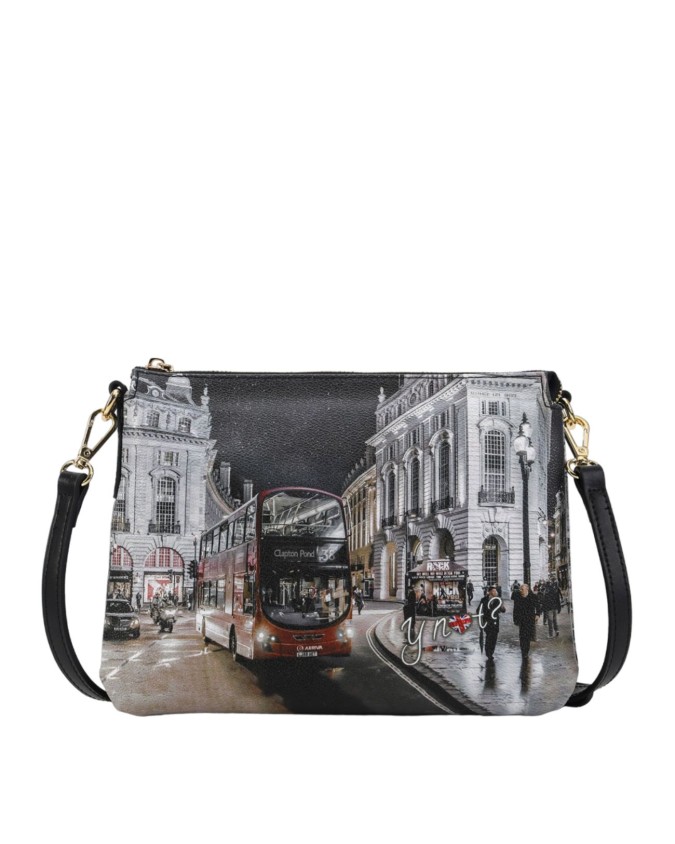 Ynot - Borsa a spalla a due scomparti in ecopelle stampata Yesbag