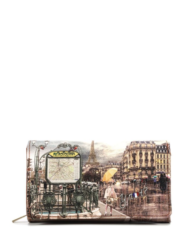 Ynot - Portafoglio donna con patta in ecopelle stampata Yesbag