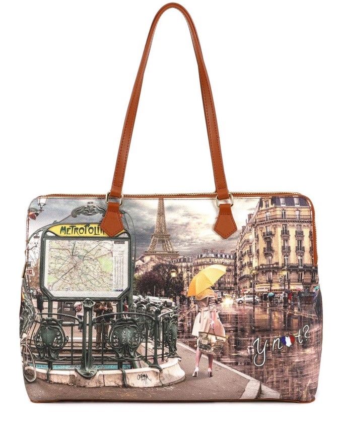 Ynot - Borsa Tote bag in ecopelle stampata Yesbag
