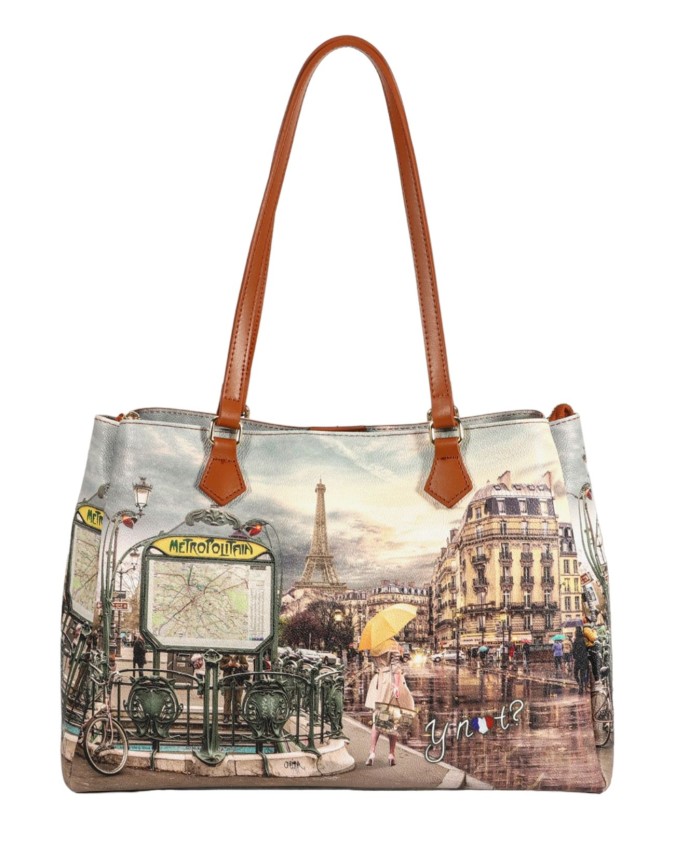 Ynot - Borsa Tote bag  grande in ecopelle stampata Yesbag