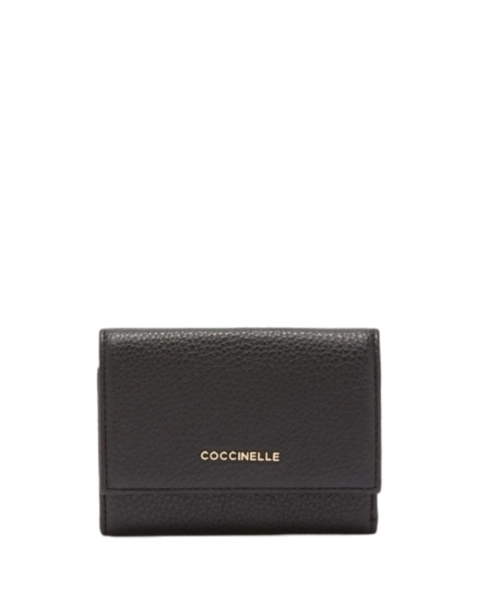 Coccinelle - Portafoglio con patta in pelle Metallic Soft