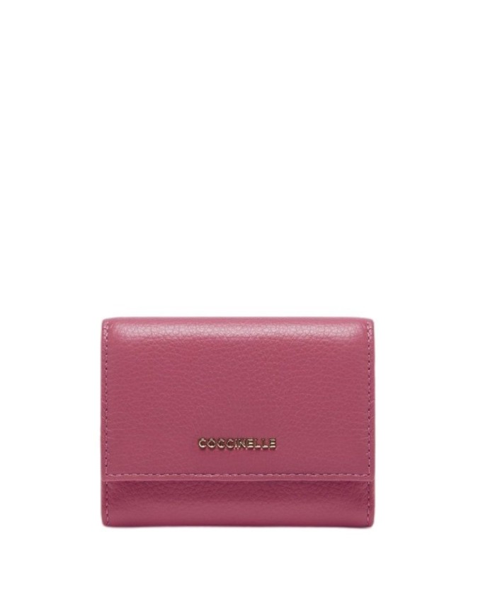 Coccinelle - Portafoglio con patta in pelle Metallic Soft