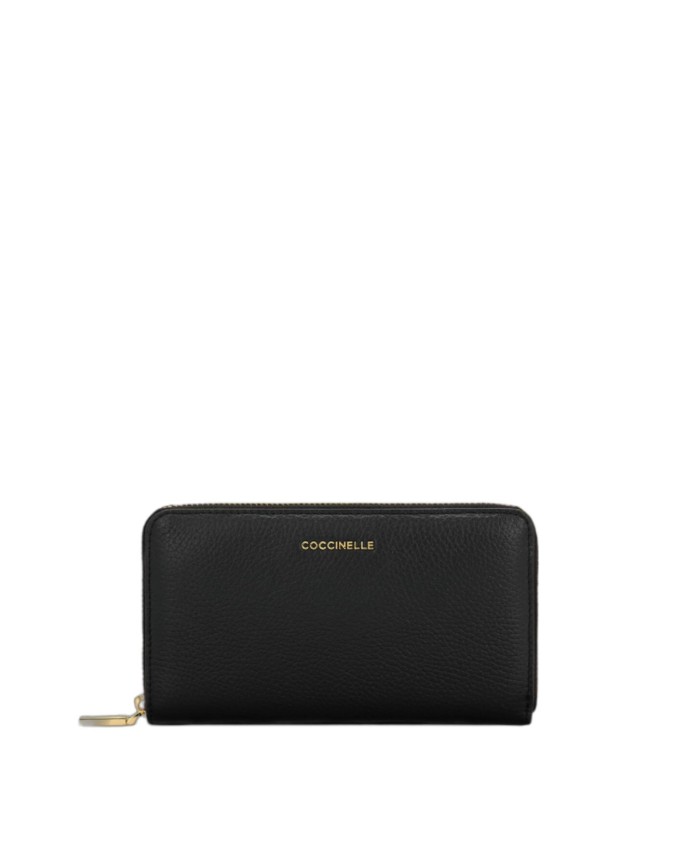 Coccinelle - Portafoglio in pelle zip around con porta monete Metallic Soft