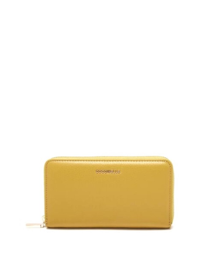 Coccinelle - Portafoglio in pelle zip around con porta monete Metallic Soft