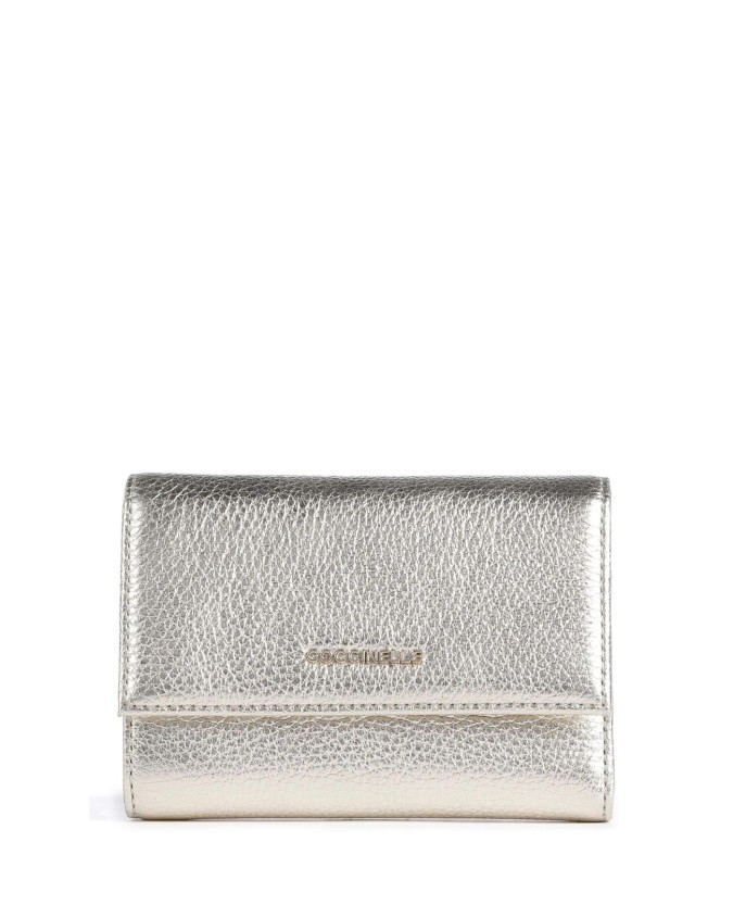 Coccinelle - Portafoglio donna con tasca porta monete in pelle Metallic Soft
