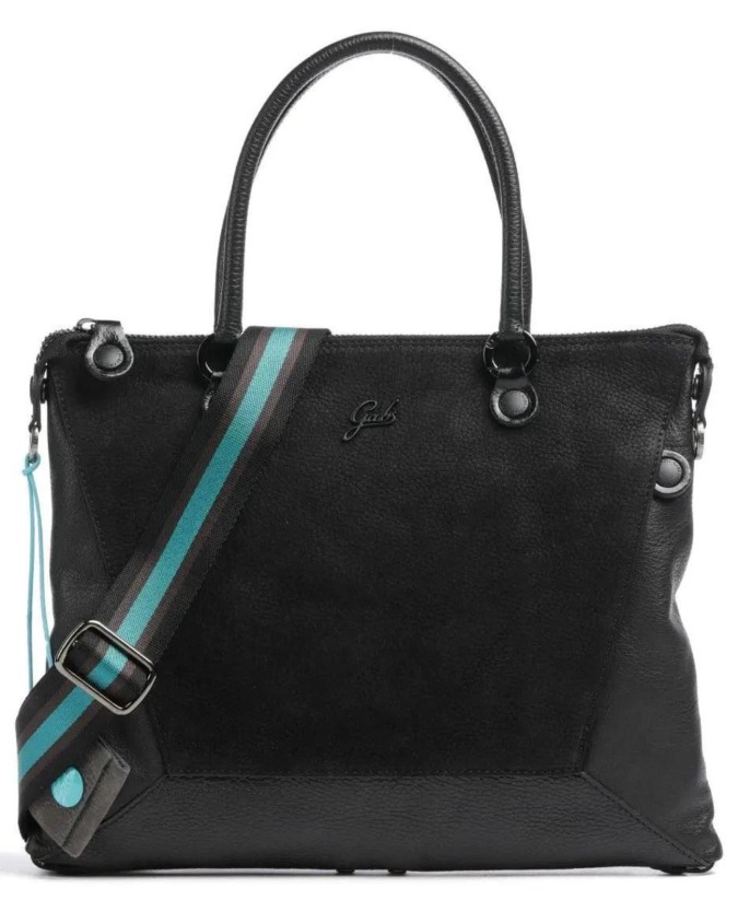 Gabs - Borsa a mano trasformabile in pelle scamosciata Tg L Samantha Momu Black