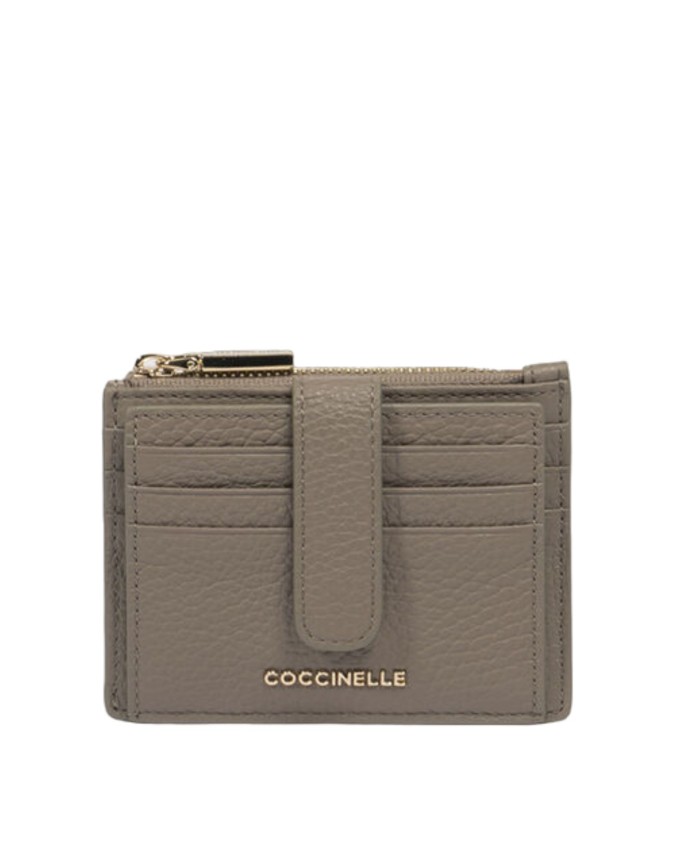 Coccinelle - Porta carte di credito piccolo in pelle Metallic Soft