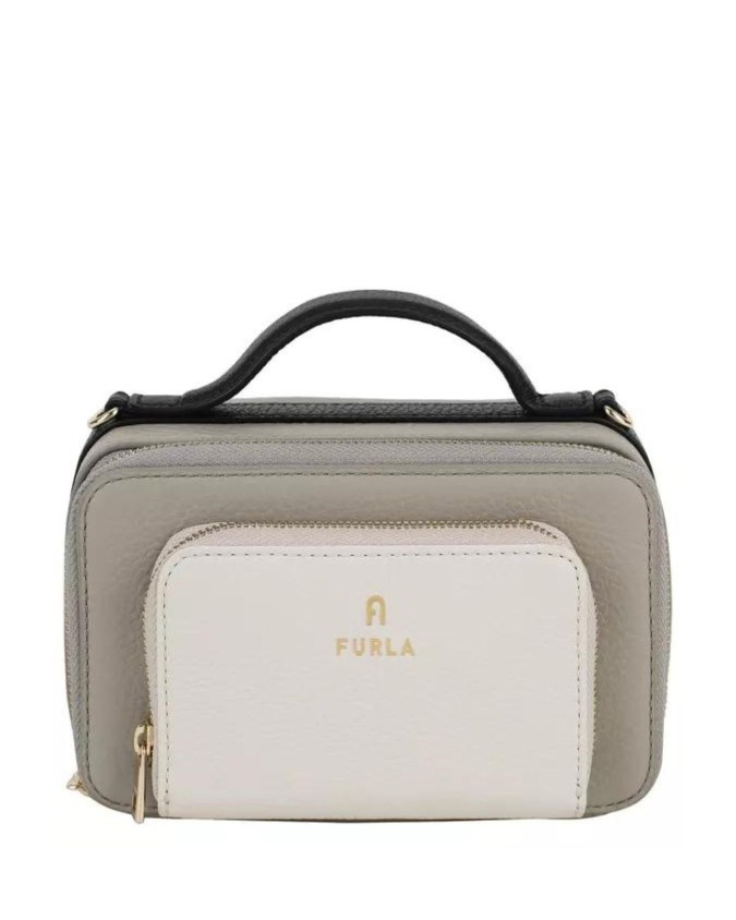 Furla - Borsa a tracolla in pelle bicolore mini Camelia