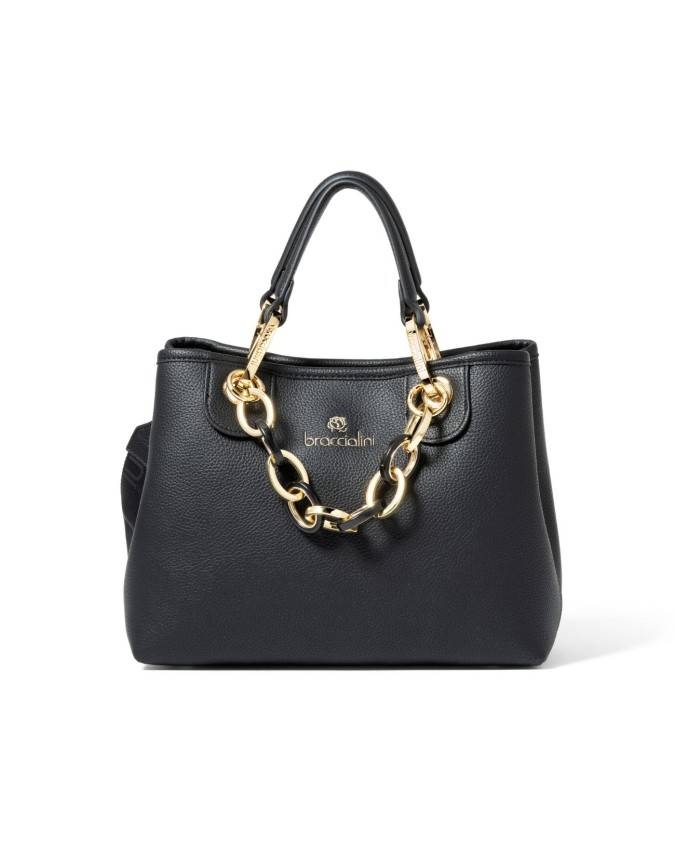Braccialini - Borsa a mano media in ecopelle con catena Beth