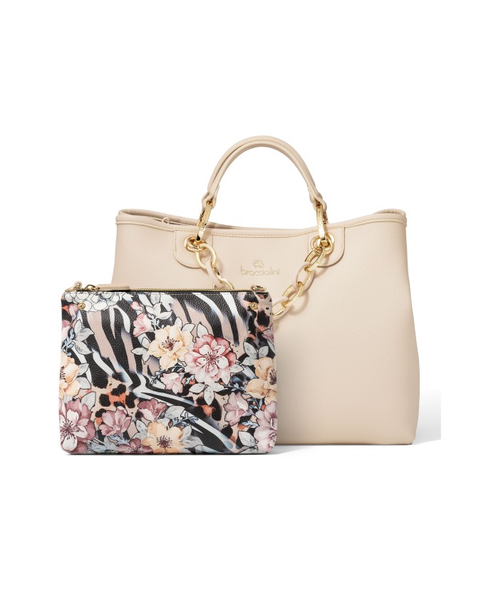Braccialini - Borsa a mano con tracolla in ecopelle Beth