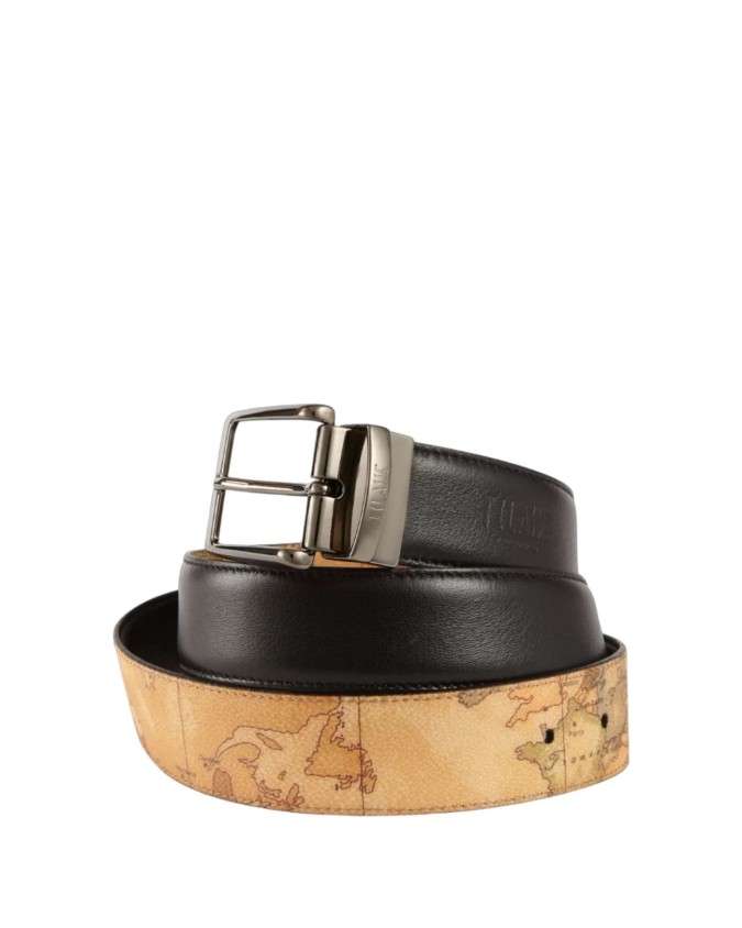 Alviero Martini Prima Classe -  Cintura reversibile uomo in pelle Geo Classic