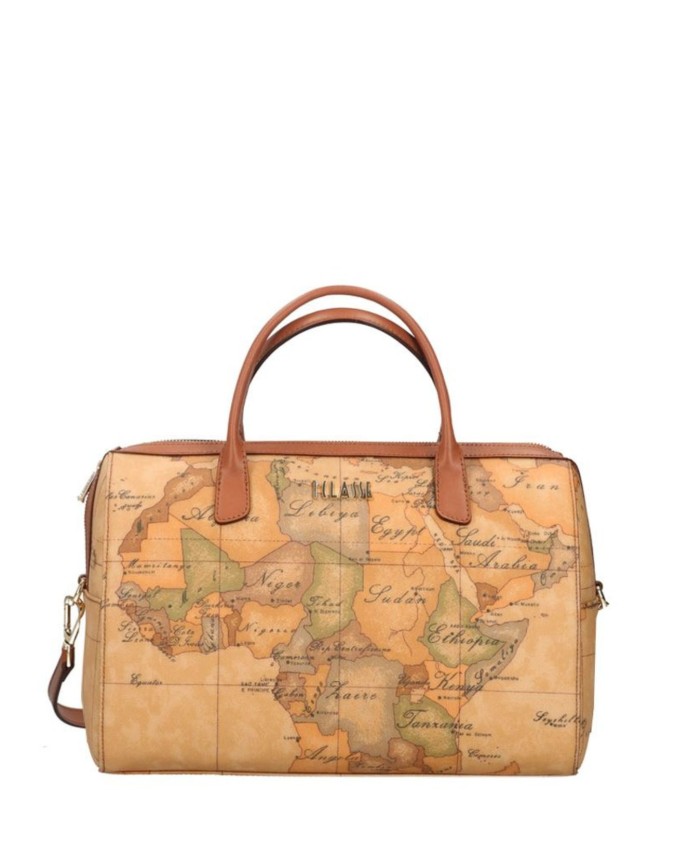 Alviero Martini Prima Classe - Bauletto medio in tessuto stampato Geo Classic