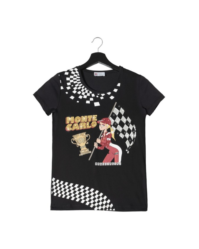 Braccialini - T-Shirt in misto cotone con stampa Montecarlo Top Wear