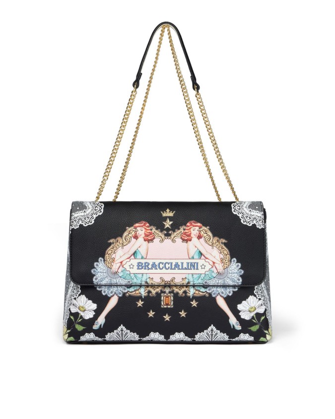 Braccialini - Borsa a spalla con doppio manico in ecopelle Britney