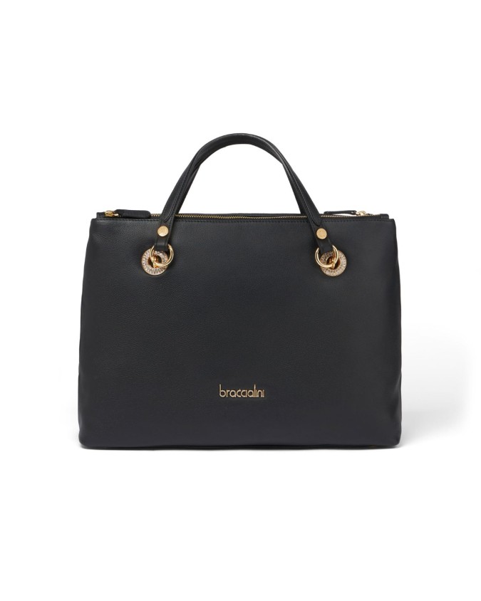 Braccialini - Borsa a mano con tracolla in pelle Nora