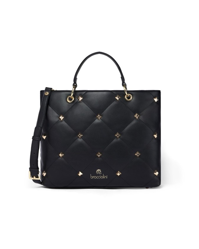 Braccialini - Borsa a mano con tracolla in ecopelle trapuntata Quilt
