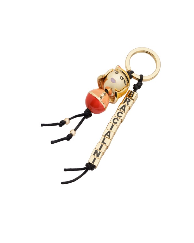 Braccialini - Portachiavi con ciondolo in acciaio arancione  Gadget