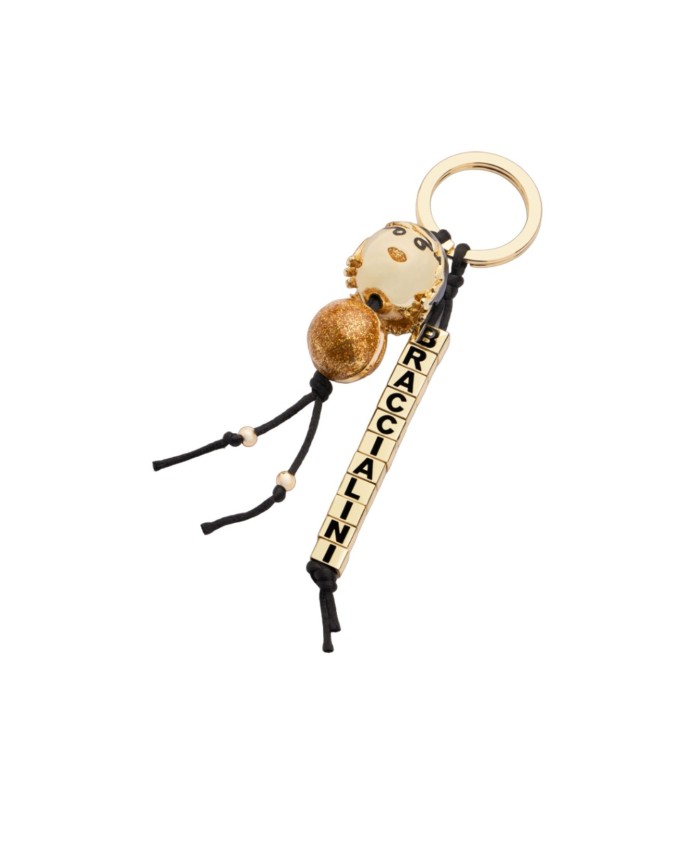 Braccialini - Portachiavi con ciondolo in acciaio oro Gadget