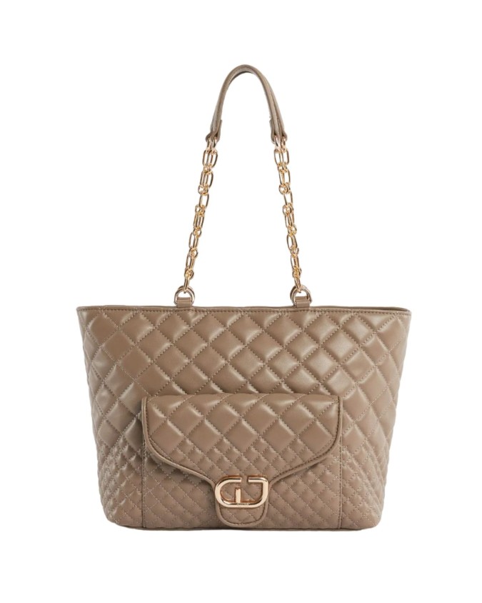 Gaudì - Borsa shopping in ecopelle matelassè con tasca esterna Venice Quilt