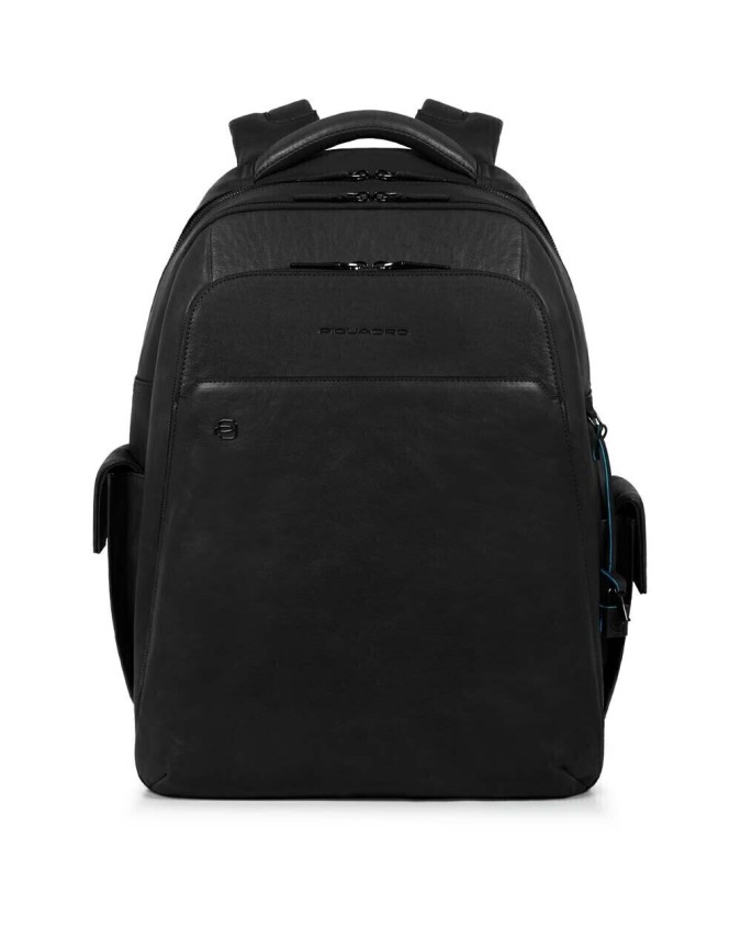 PIQUADRO - Zaino in pelle con tasche esterne Bag Motic - Nero -