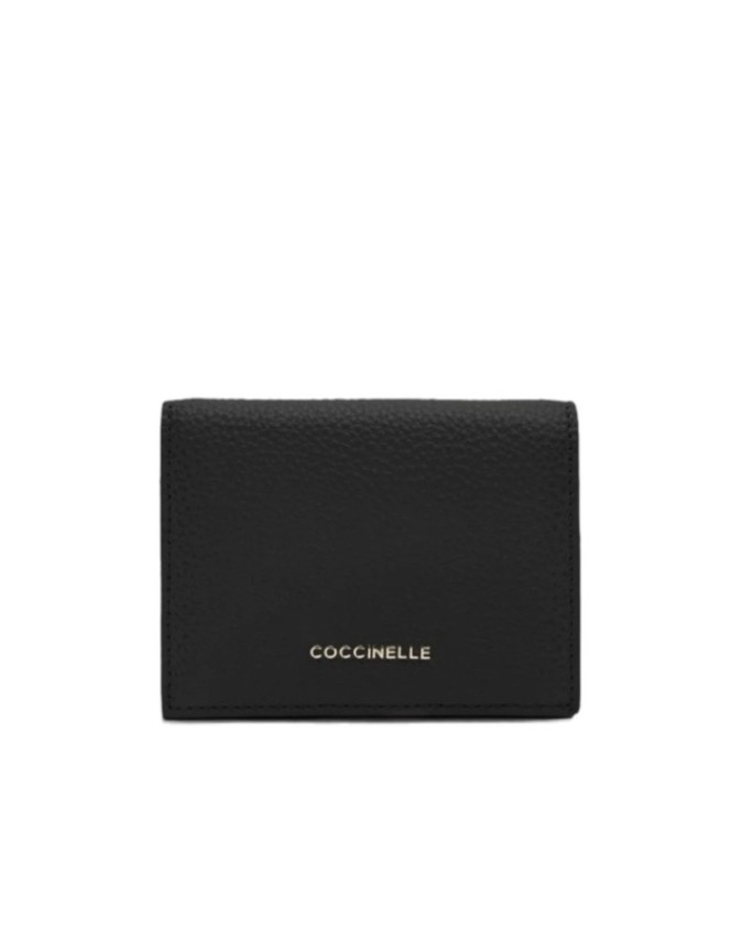 Coccinelle - Portafoglio donna piccolo con patta in pelle Metallic Soft