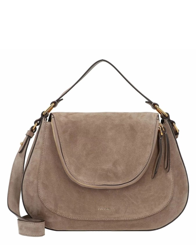 Coccinelle - Borsa a mano con tracolla in pelle scamosciata Medium Coccinelle Sole Suede