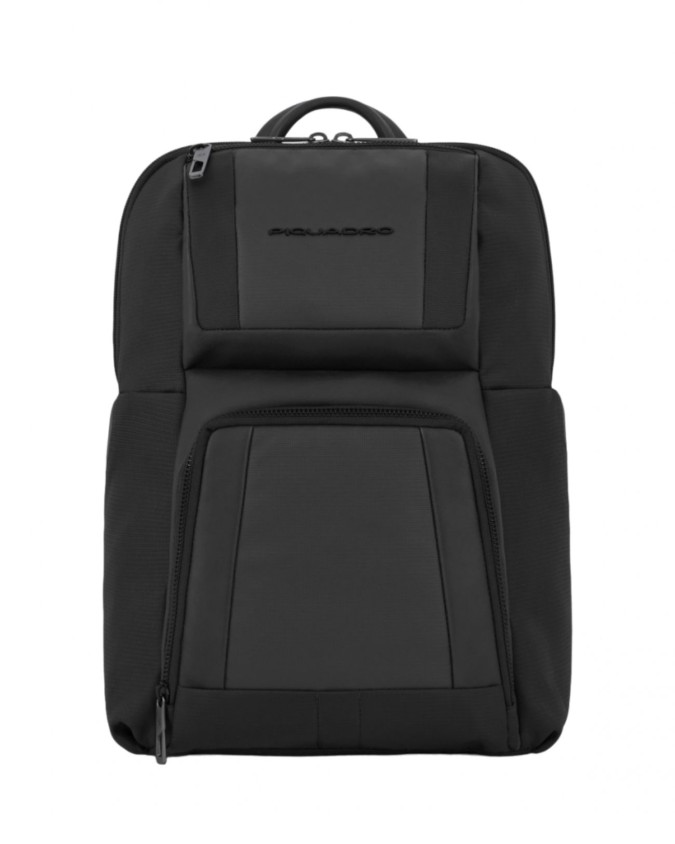 Piquadro - Zaino uomo in pelle e tessuto riciclato porta pc 13,3''