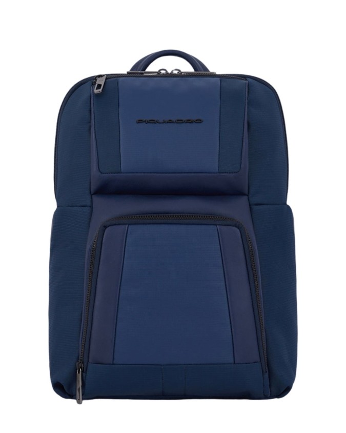 Piquadro - Zaino uomo in pelle e tessuto riciclato porta pc 13,3''