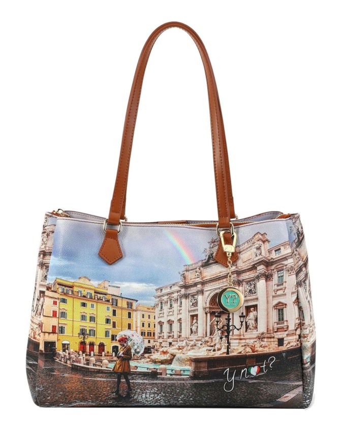 Ynot - Borsa Tote bag  grande in ecopelle stampata Yesbag