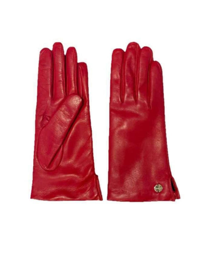 Coccinelle - Guanti donna in pelle con logo in metallo Audrey