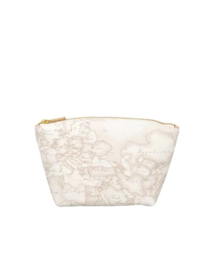 Alviero Martini Prima Classe - Pochette media in tessuto stampato Geo White