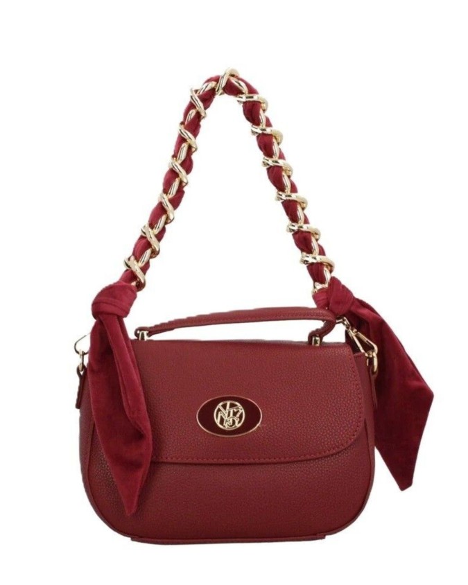 Ynot - Borsa a mano con tracolla e patta in ecopelle Emily