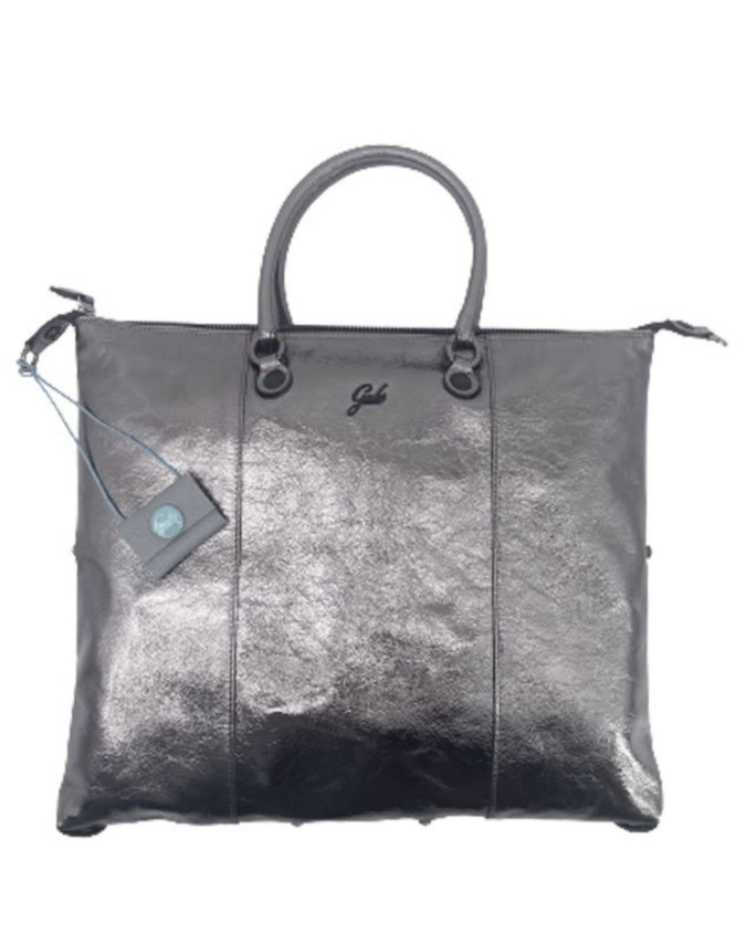 Gabs - Borsa piatta in pelle laminata Tg M Reflection Black