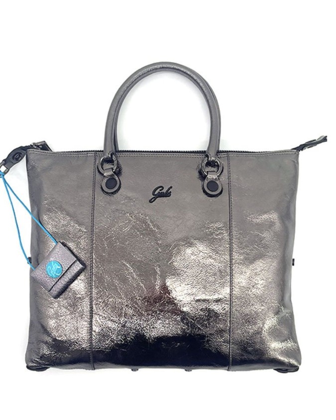 Gabs - Borsa piatta in pelle laminata Tg L Reflection Black